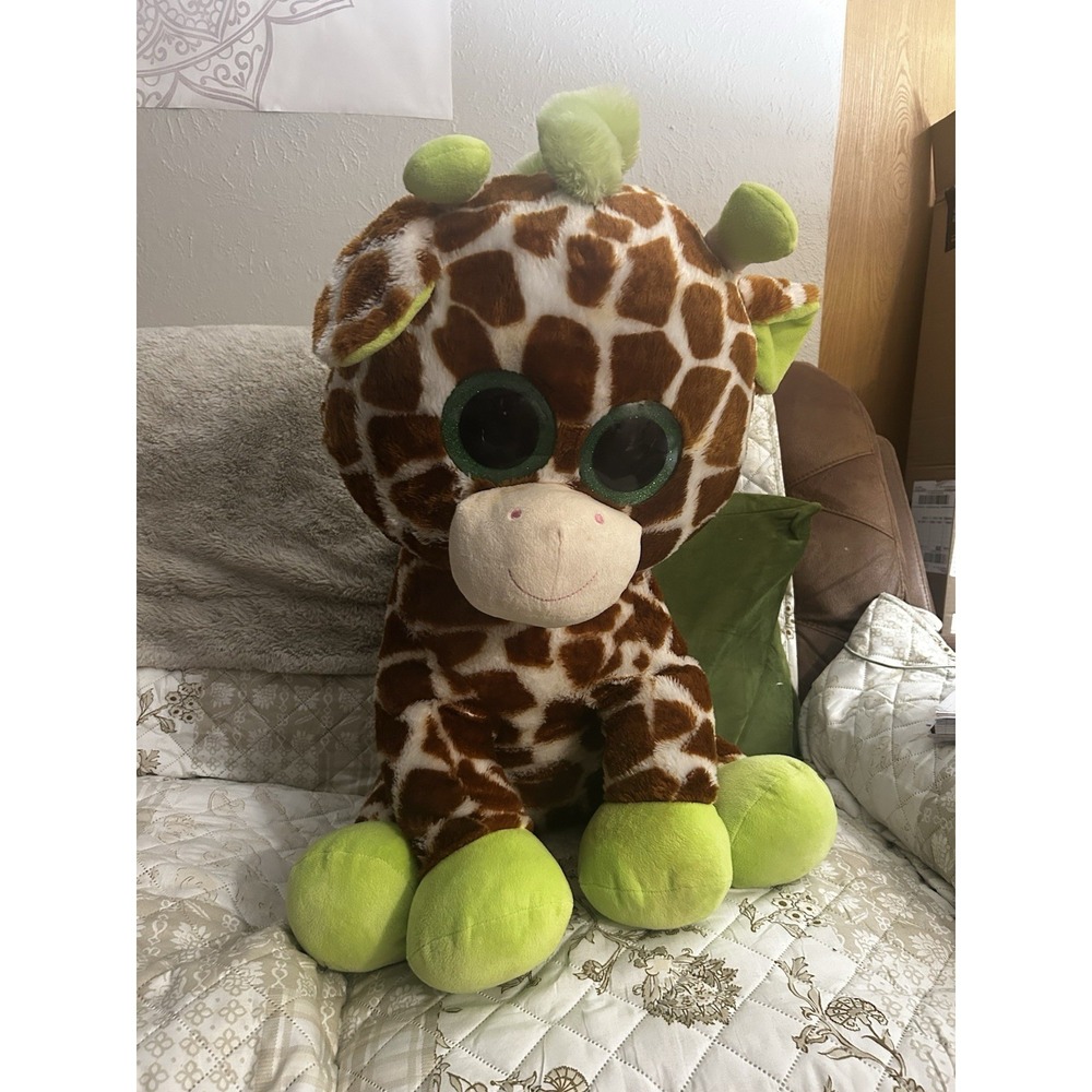 HugFun Extra Large Giraffe Jumbo Plush 28" Green Eyes